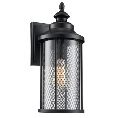 Trans Globe Lighting 40741 BK Stewart 16" Outdoor Black Industrial Wall Lantern